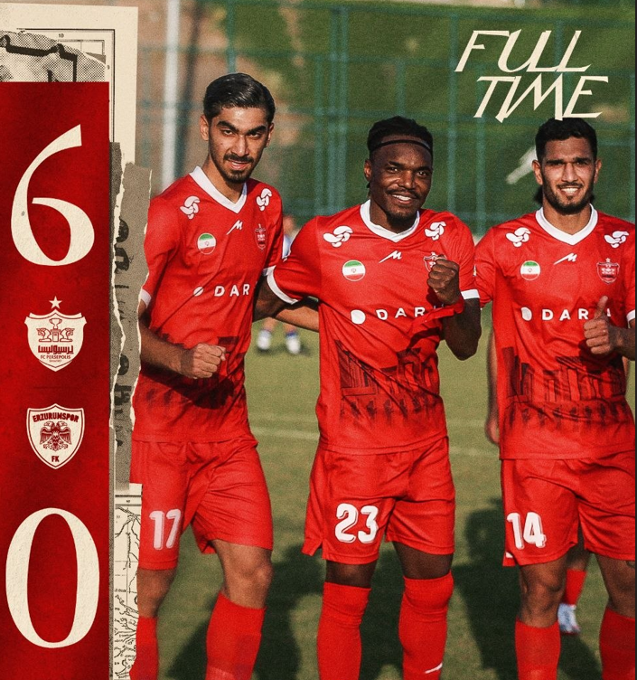 برتری پرگل پرسپولیس مقابل ارزروماسپور برتری پرگل پرسپولیس مقابل ارزروماسپور